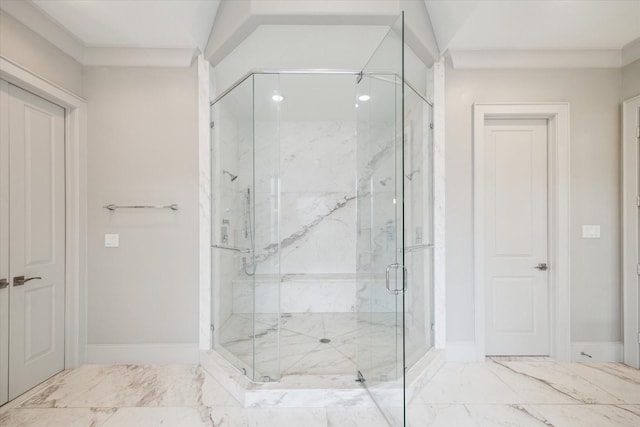 8304 Maple Ct, Bellaire, TX 77401 - full bathroom featuring marble finish flooring and a marble finish shower