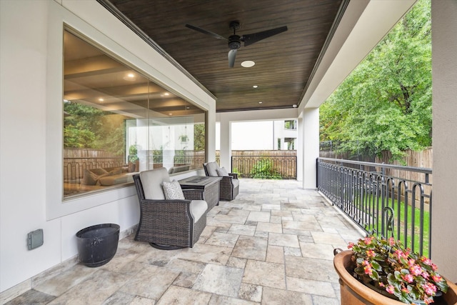 8304 Maple Ct, Bellaire, TX 77401 - view of patio with ceiling fan