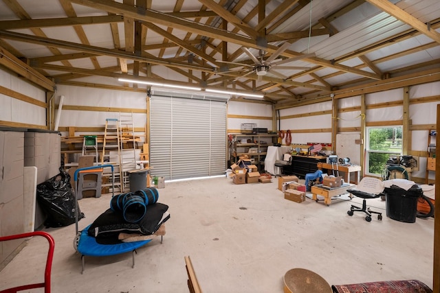 43 Windmill Dr, Hempstead, TX 77445 - garage with a ceiling fan