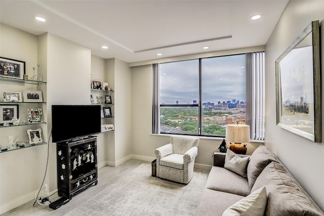 14 Greenway Plz Unit 15Q, Houston, TX 77046 - living area with wood finished floors and recessed lighting