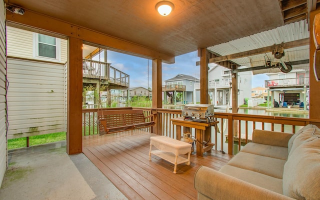 16713 Kingston Way, Jamaica Beach, TX 77554 - deck with a residential view