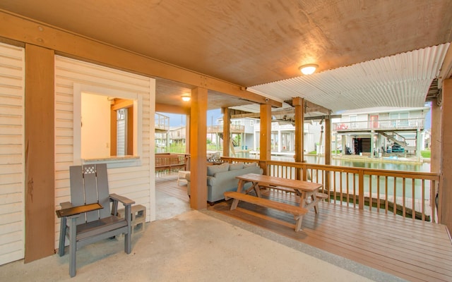 16713 Kingston Way, Jamaica Beach, TX 77554 - sunroom with a water view