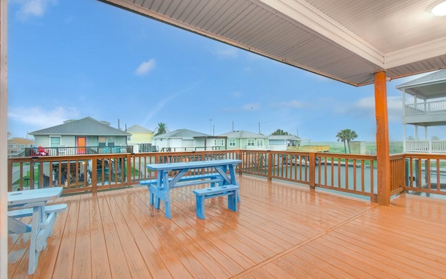 16713 Kingston Way, Jamaica Beach, TX 77554 - wooden deck with a residential view