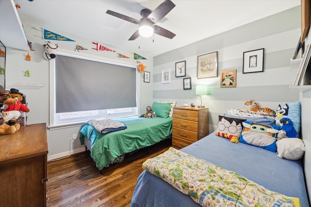 6210 Darnell St, Houston, TX 77074 - bedroom with wood finished floors and ceiling fan