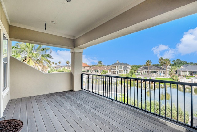 3038 S Island Dr, Seabrook, TX 77586 - wooden terrace featuring a residential view and a water view