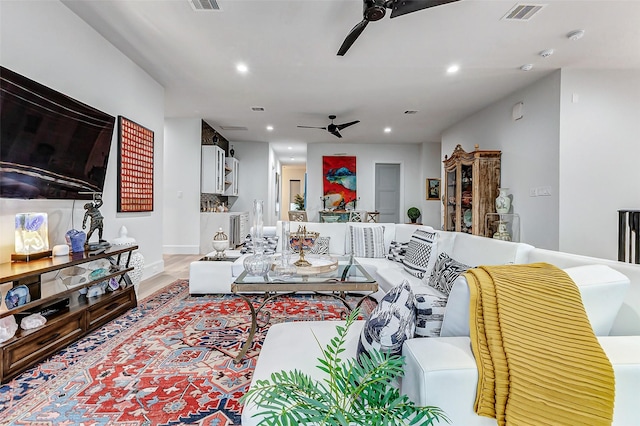 4622 Banning Dr, Houston, TX 77027 - living room with a ceiling fan and recessed lighting