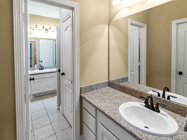 3314 Flint Valley Ln, Katy, TX 77494 - bathroom with vanity and tile patterned floors