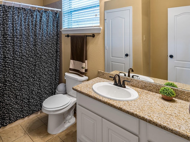3314 Flint Valley Ln, Katy, TX 77494 - bathroom featuring vanity, a shower with curtain, and tile patterned flooring