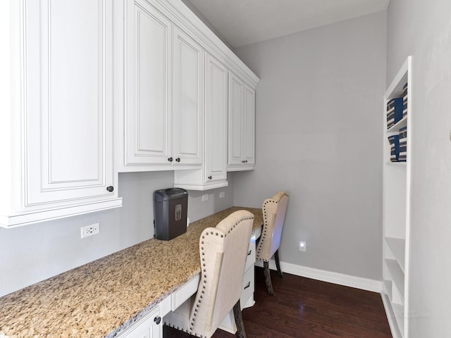 3314 Flint Valley Ln, Katy, TX 77494 - office space with built in study area and dark wood finished floors