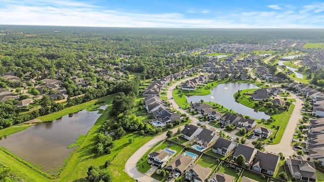 2307 Hagerman Rd, Conroe, TX 77384 - aerial view of residential area featuring a nearby body of water and a forest