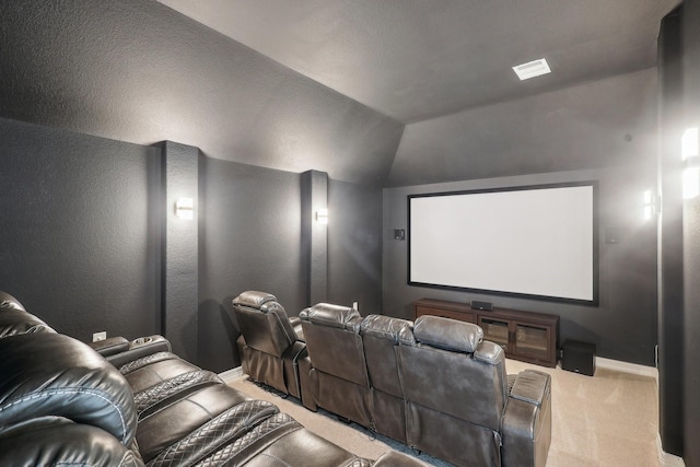 29446 Westhope Dr, Spring, TX 77386 - carpeted cinema room with baseboards and vaulted ceiling