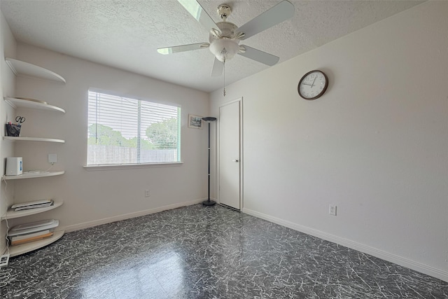 7838 Poitiers Dr, Houston, TX 77071 - empty room with a textured ceiling and ceiling fan