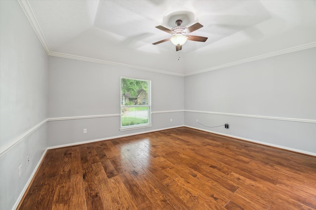 4331 Haven Glen Dr, Houston, TX 77339 - spare room with wood finished floors, ornamental molding, and ceiling fan