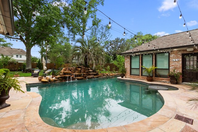 8706 Ashridge Park Dr, Spring, TX 77379 - view of swimming pool featuring a fenced backyard and a patio