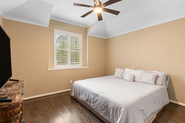 8706 Ashridge Park Dr, Spring, TX 77379 - bedroom with hardwood / wood-style floors, crown molding, and a ceiling fan