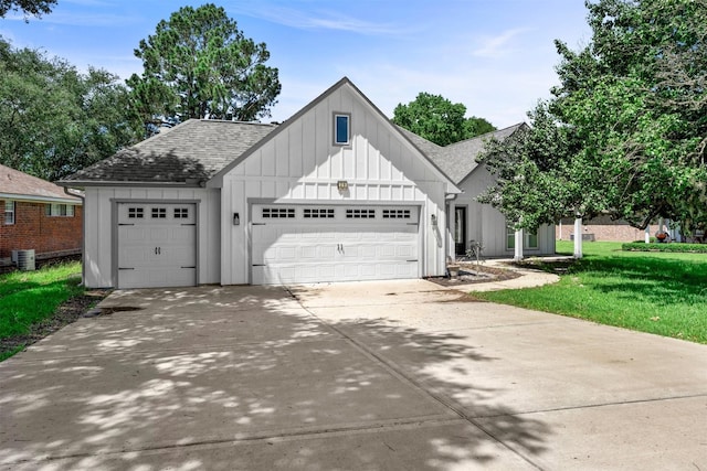 29 Westwood Dr W, Trinity, TX 75862 - view of front facade featuring board and batten siding, an attached garage, roof with shingles, and driveway