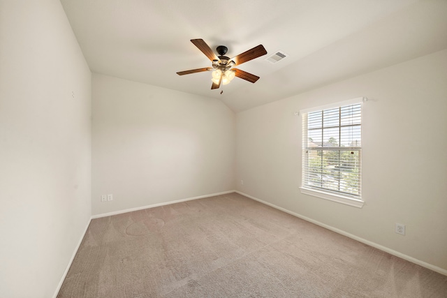 878 Fisher St, Houston, TX 77018 - spare room featuring ceiling fan, carpet floors, and lofted ceiling