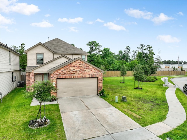 17531 Cuthbert St, Humble, TX 77346 - view of front facade featuring brick siding, a garage, concrete driveway, and roof with shingles