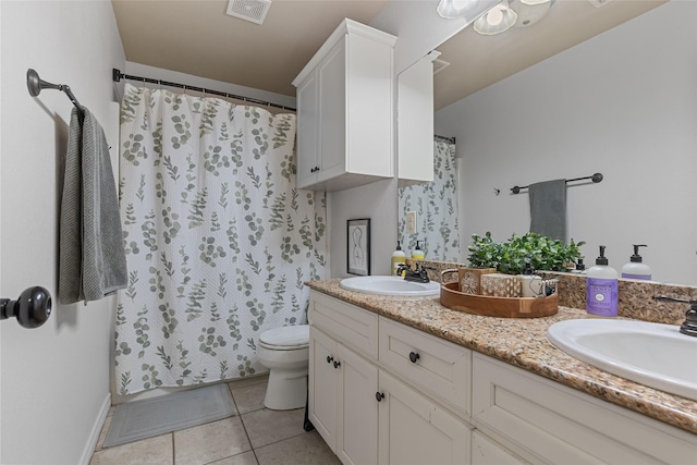 4202 Carnes Ct S, College Station, TX 77845 - full bath featuring double vanity, tile patterned floors, and a shower with curtain