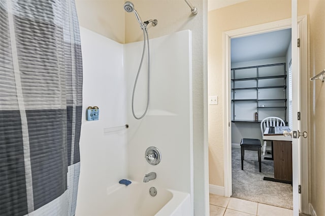 12811 E Conquistador, Galveston, TX 77554 - bathroom with  shower combination and tile patterned flooring
