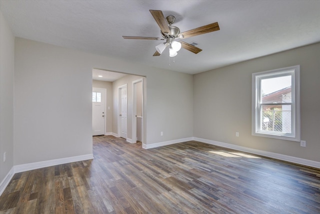 3802 Ranch St, Houston, TX 77026 - unfurnished room with wood finished floors and ceiling fan