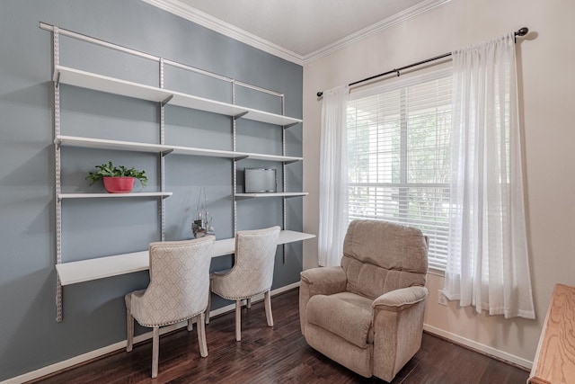 2954 Smokey Forest Ln, Spring, TX 77386 - office space with dark wood-style flooring and ornamental molding