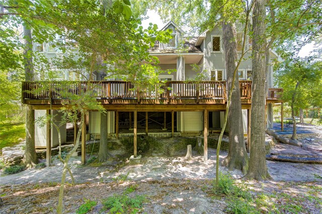 1121 Lashbrook Dr, Houston, TX 77077 - back of property with a wooden deck