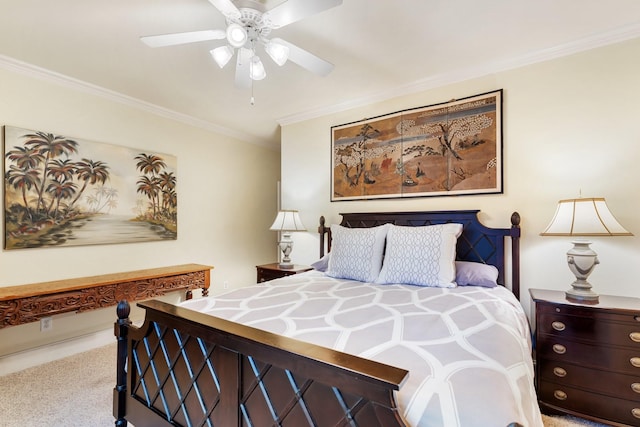 38 Hackberry Ln, Houston, TX 77027 - carpeted bedroom featuring crown molding and ceiling fan