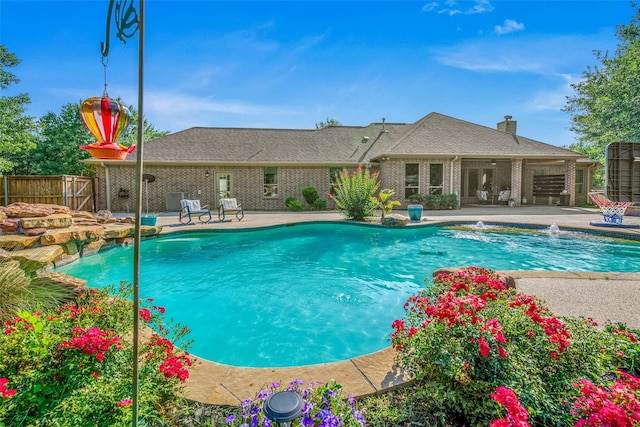 17817 Ranch House Rd, College Station, TX 77845 - view of swimming pool with a patio