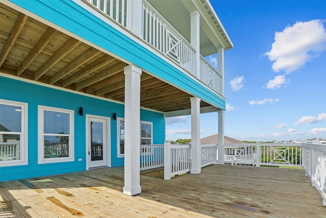 210 Galveston St, Crystal Beach, TX 77650 - view of wooden deck