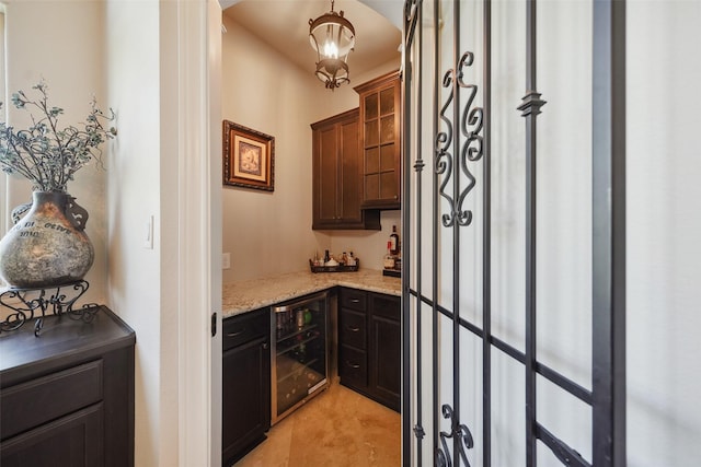 5924 Oak Leaf Ct, Conroe, TX 77304 - indoor dry bar featuring wine cooler