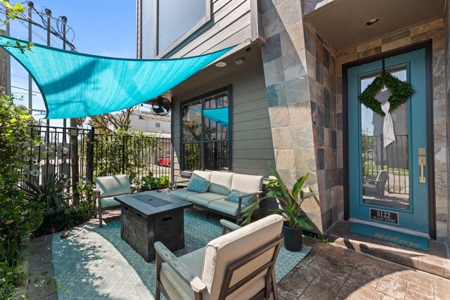 5122 Lillian St, Houston, TX 77007 - view of patio featuring outdoor lounge area