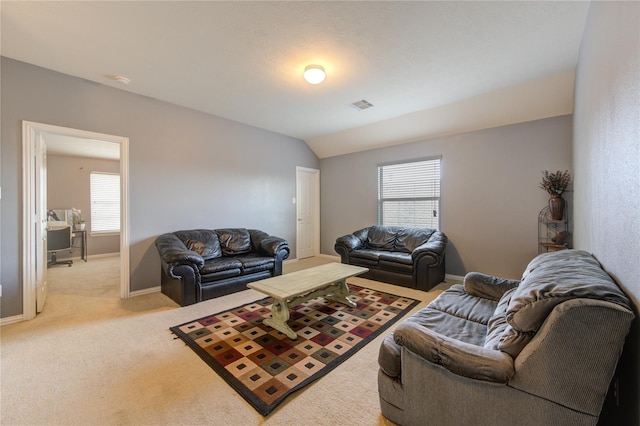 24514 Hikers Bend Dr, Katy, TX 77493 - carpeted living room with baseboards and vaulted ceiling
