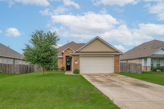 9119 Anna St, Needville, TX 77461 - view of front of home with brick siding, a garage, and concrete driveway
