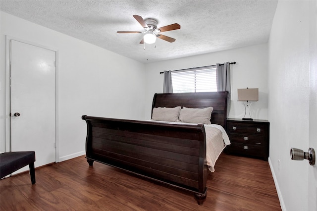 21426 Park York Dr, Katy, TX 77450 - bedroom with wood finished floors, a textured ceiling, and ceiling fan