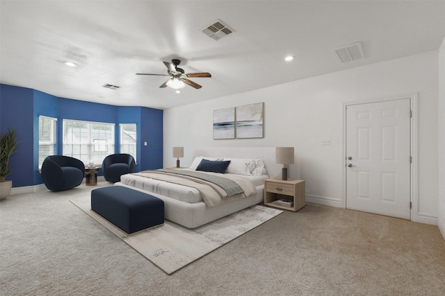 43919 Austin Branch Rd, Hempstead, TX 77445 - carpeted bedroom featuring recessed lighting and ceiling fan