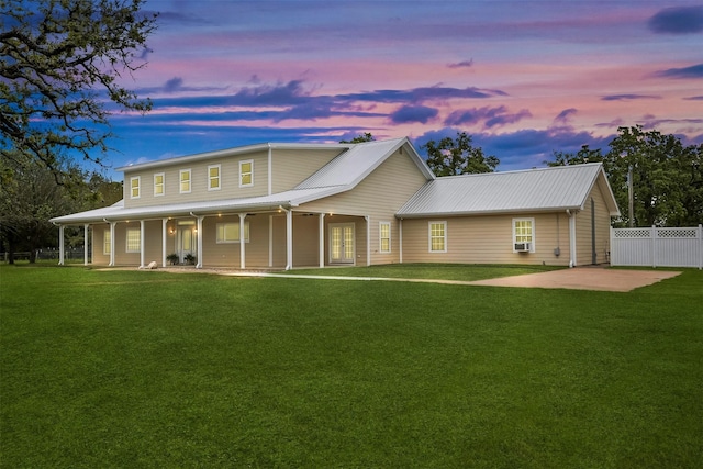 43919 Austin Branch Rd, Hempstead, TX 77445 - view of front facade with a metal roof, cooling unit, and a patio area