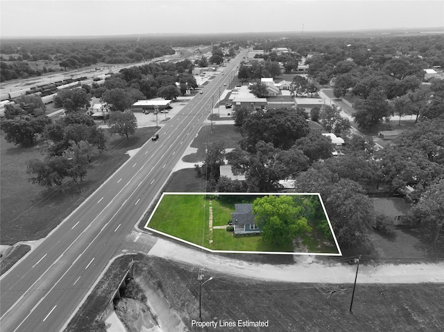 17066 State Highway 36 S, Somerville, TX 77879 - aerial view of property's location featuring a main thoroughfare and property parcel outlined