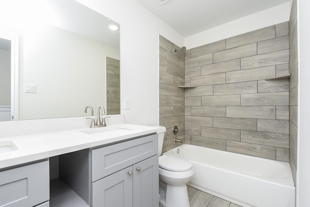 2807 Pine Estate Ln, Houston, TX 77014 - bathroom featuring double vanity and shower / bathtub combination