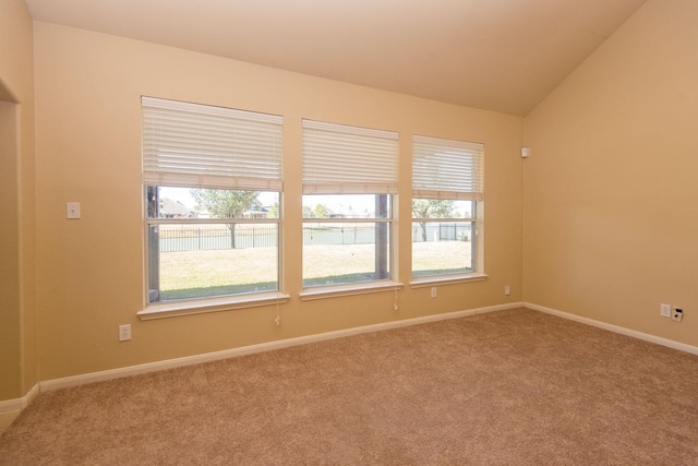 8603 E Windhaven Terrace Trl, Cypress, TX 77433 - carpeted empty room featuring baseboards and lofted ceiling
