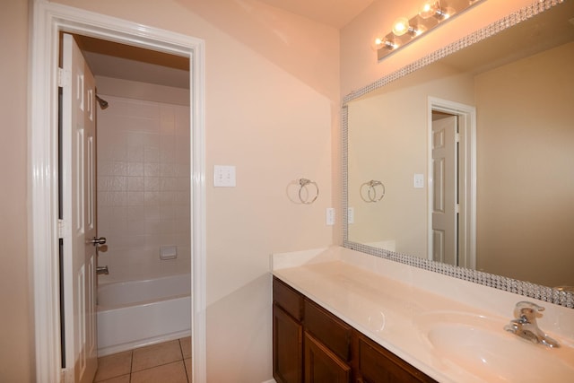 8603 E Windhaven Terrace Trl, Cypress, TX 77433 - full bath with vanity, tile patterned flooring, and shower / washtub combination