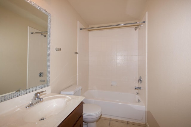 8603 E Windhaven Terrace Trl, Cypress, TX 77433 - bathroom featuring vanity,  shower combination, and tile patterned floors