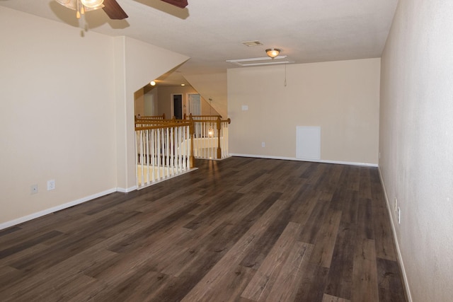 8603 E Windhaven Terrace Trl, Cypress, TX 77433 - unfurnished room with attic access, a ceiling fan, and wood finished floors