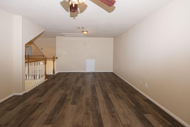 8603 E Windhaven Terrace Trl, Cypress, TX 77433 - unfurnished room with a ceiling fan, attic access, and wood finished floors