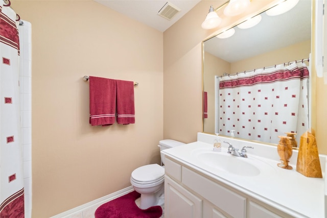 7311 Open Oak Way, Humble, TX 77346 - full bathroom featuring vanity, a shower with curtain, and tile patterned flooring