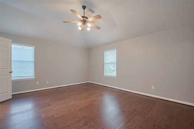 19819 Sternwood Manor Dr, Spring, TX 77379 - empty room featuring dark wood-type flooring, a ceiling fan, and lofted ceiling