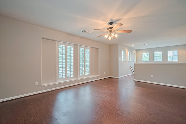 19819 Sternwood Manor Dr, Spring, TX 77379 - spare room with dark wood-style flooring and ceiling fan
