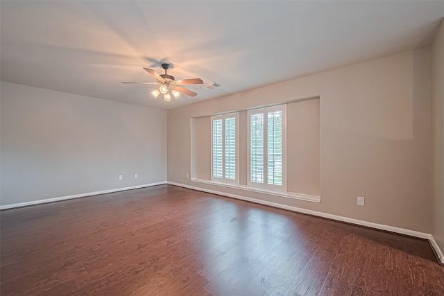 19819 Sternwood Manor Dr, Spring, TX 77379 - spare room featuring a ceiling fan and dark wood-type flooring