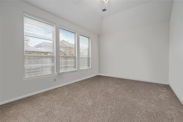 4831 Sunset Park Ln, Rosharon, TX 77583 - empty room with carpet floors and vaulted ceiling