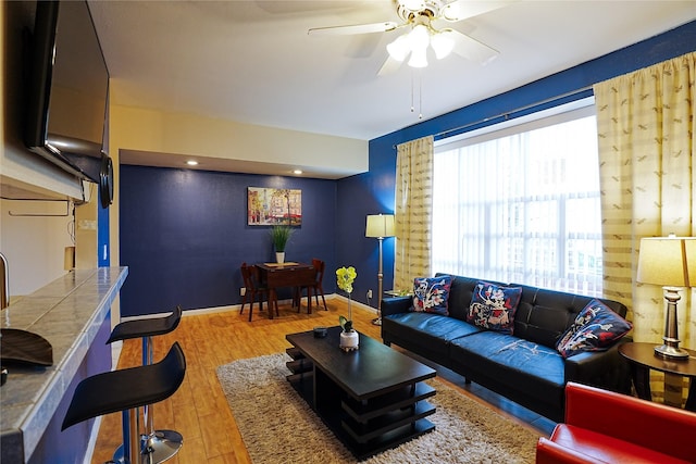 4004 Montrose Blvd Unit 45A, Houston, TX 77006 - living area featuring ceiling fan and wood finished floors